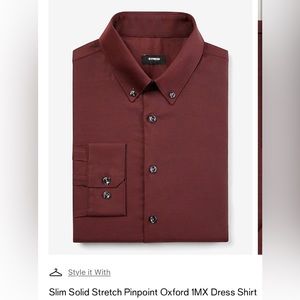 Express slim solid pinpoint dress shirt
